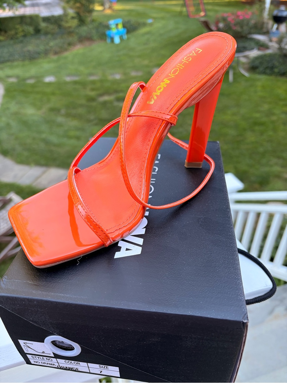 Orange strap heels